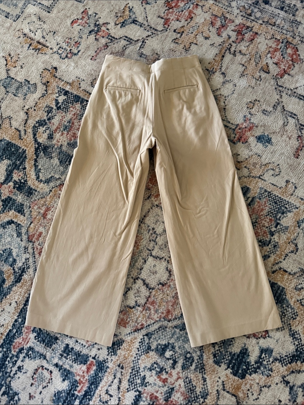Ann Taylor Wide Leg High Waist Khaki Trousers - Picture 5 of 6